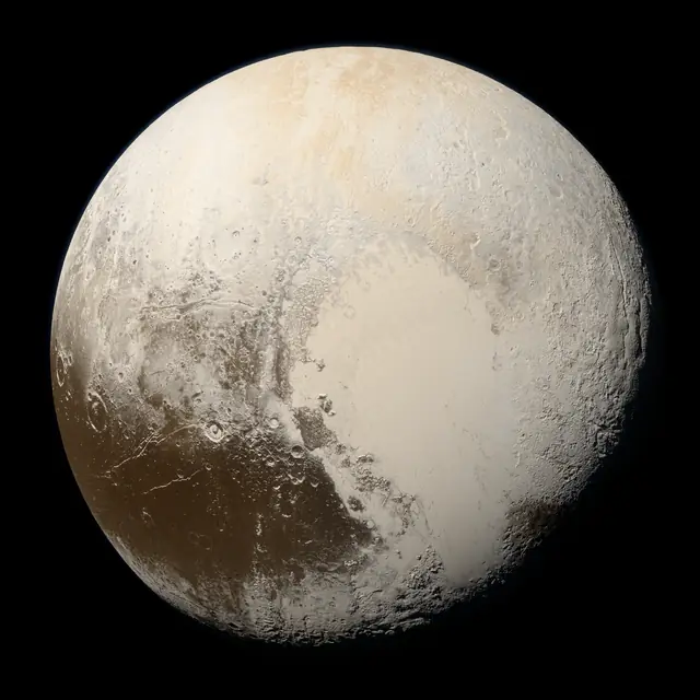 Photograph of 134340 Pluto, a trans-Neptunian object.