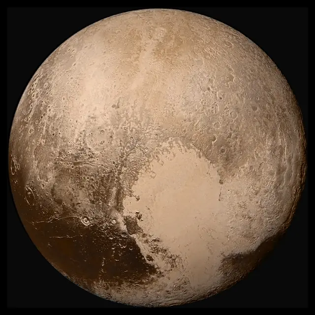 Photograph of 134340 Pluto, a trans-Neptunian object.