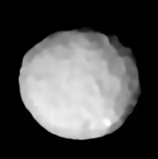 Photograph of 2 Pallas, a main-belt asteroid.