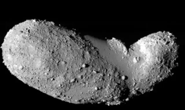 Hayabusa image of 25143 Itokawa, an Apollo near-Earth asteroid.