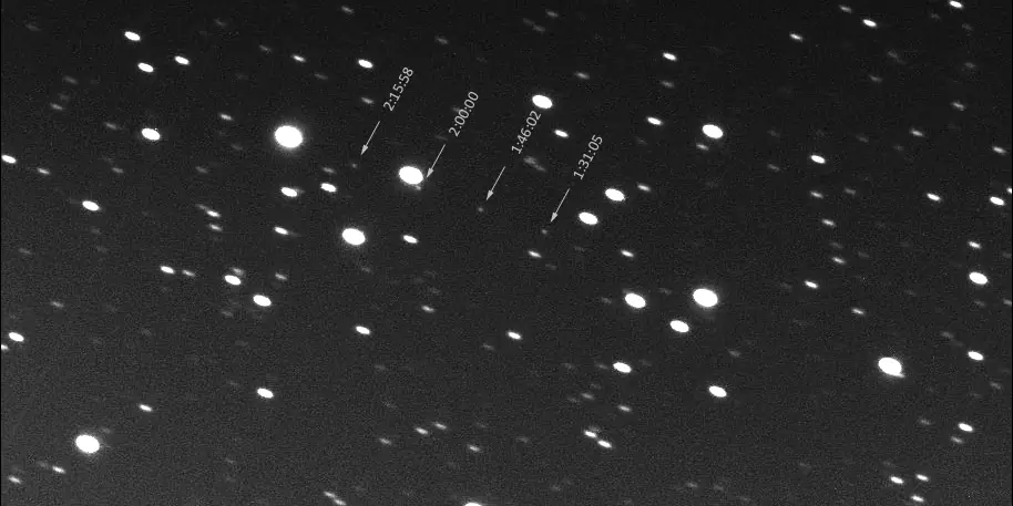 Photograph of 3200 Phaethon, an Apollo near-Earth asteroid.