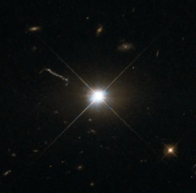 Hubble Space Telescope image of 3C 273*, a supermassive black hole in Virgo.