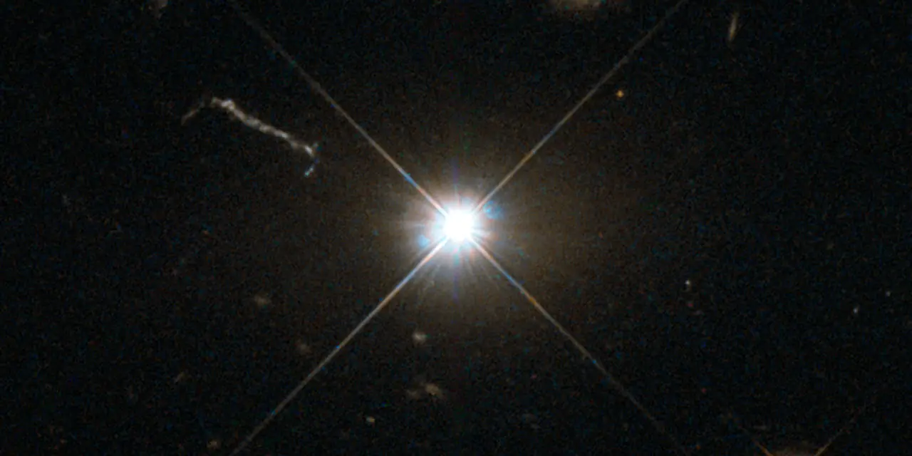 Hubble Space Telescope image of 3C 273*, a supermassive black hole in Virgo.