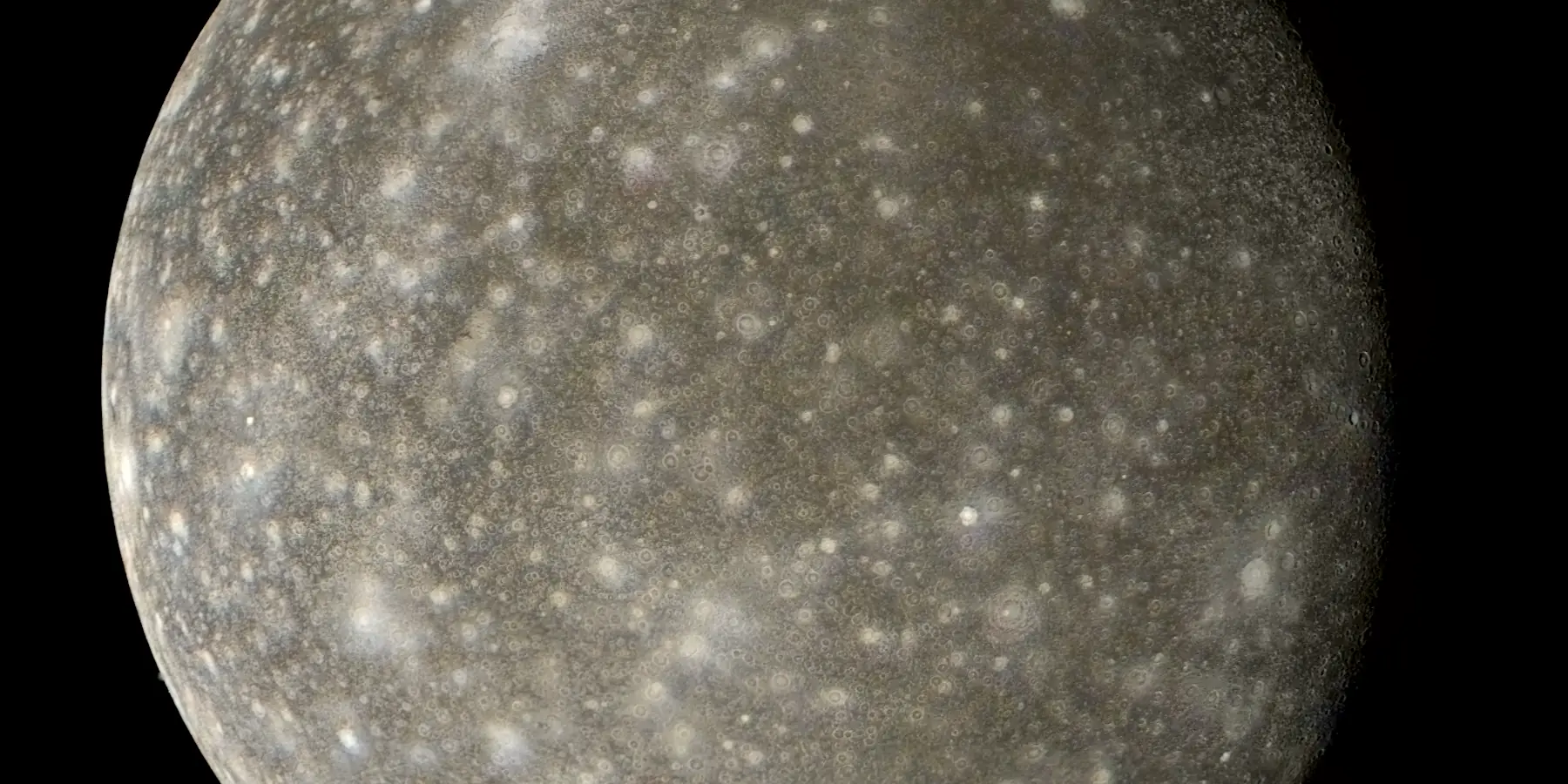 Photograph of Callisto, a moon of Jupiter.