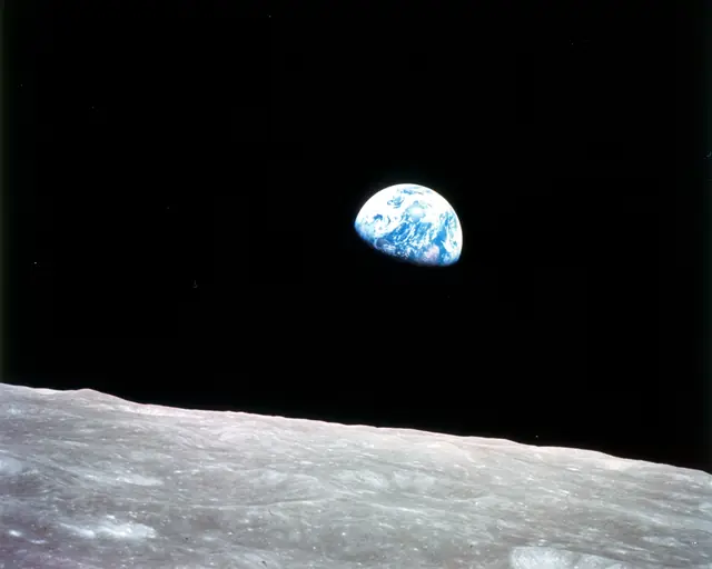 Apollo image of Earth, a terrestrial planet.