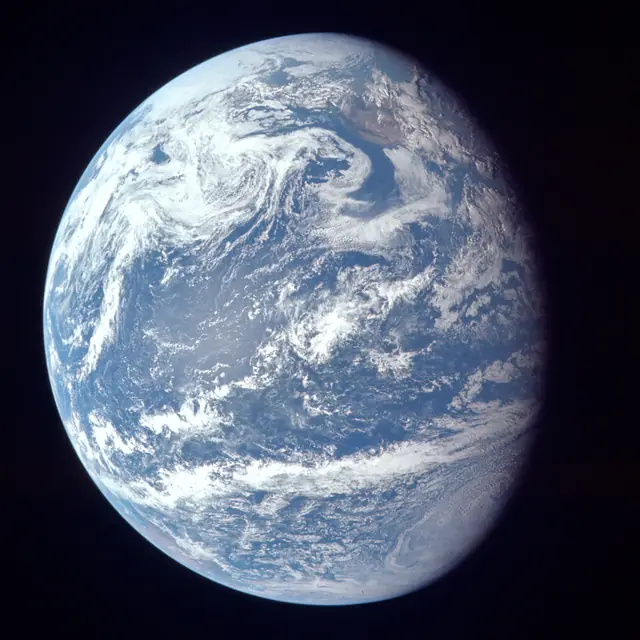 Apollo image of Earth, a terrestrial planet.