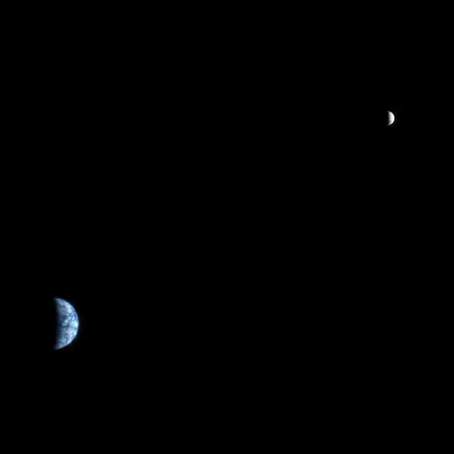 Photograph of Earth, a terrestrial planet.