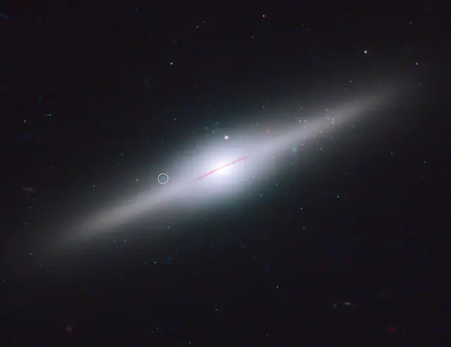 Hubble Space Telescope image of HLX-1, an intermediate-mass black hole in Phoenix.