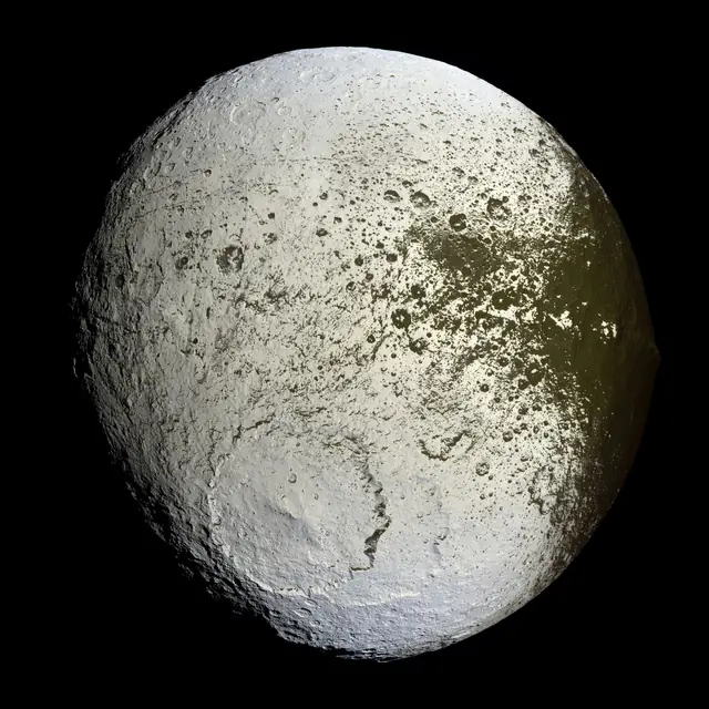 Cassini image of Iapetus, a moon of Saturn.