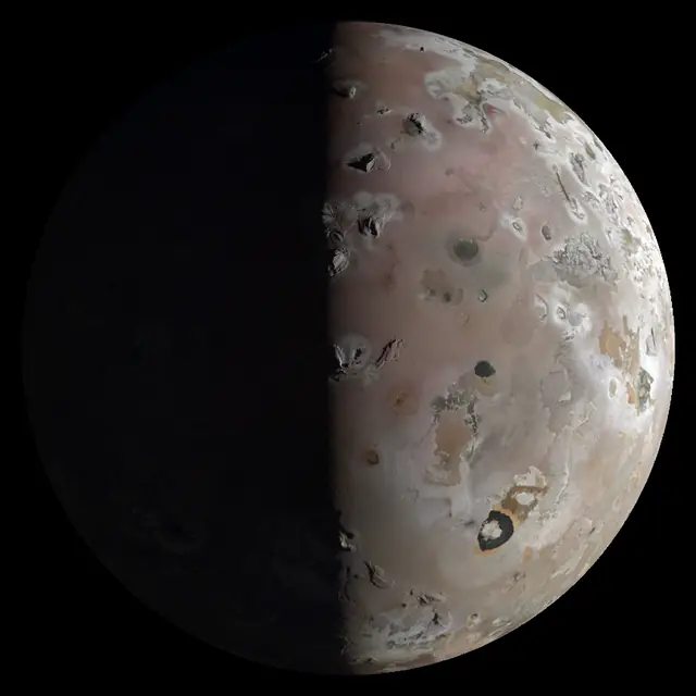Juno image of Io, a moon of Jupiter.