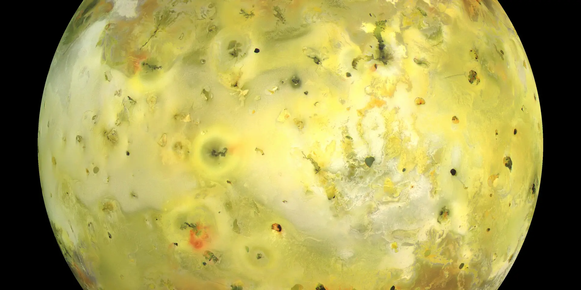 Photograph of Io, a moon of Jupiter.