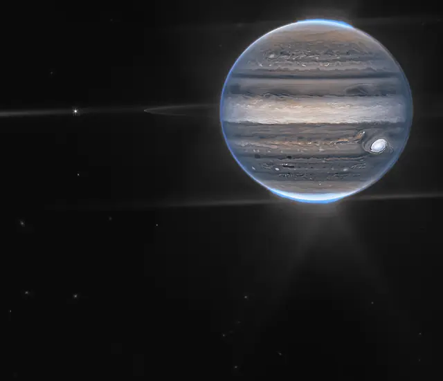 Photograph of Jupiter, a gas giant.