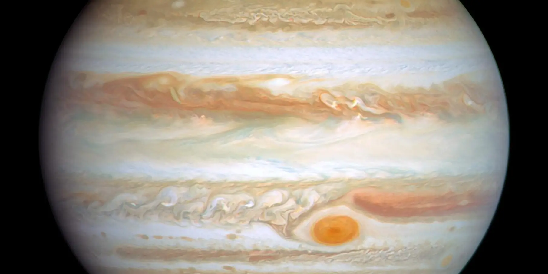 Photograph of Jupiter, a gas giant.