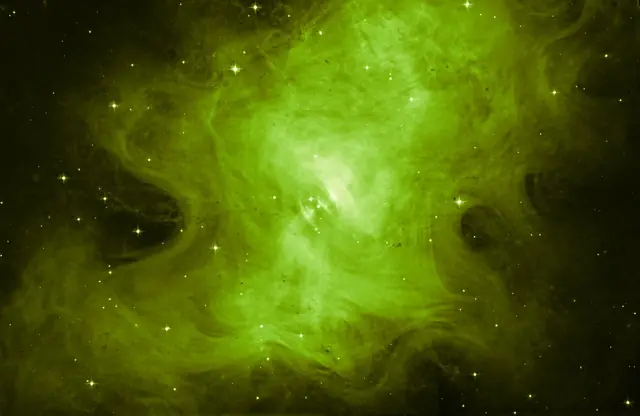 Hubble Space Telescope image of Crab Nebula, a supernova remnant in Taurus.