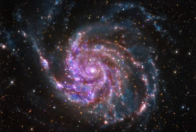 Photograph of M101, an intermediate spiral galaxy SABc in Ursa Major.