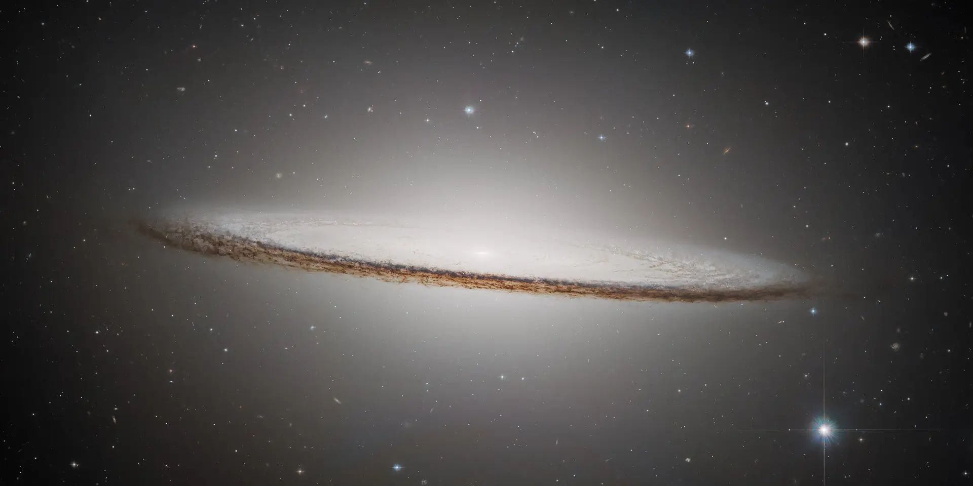 Hubble Space Telescope image of Sombrero Galaxy, a spiral galaxy Sa in Virgo.