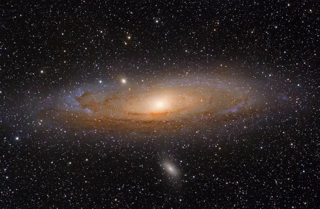 Photograph of Andromeda Galaxy, a spiral galaxy Sb in Andromeda.