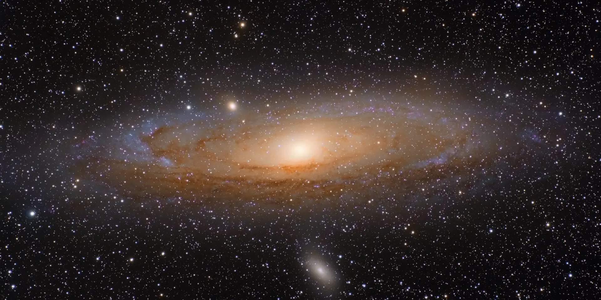 Photograph of Andromeda Galaxy, a spiral galaxy Sb in Andromeda.