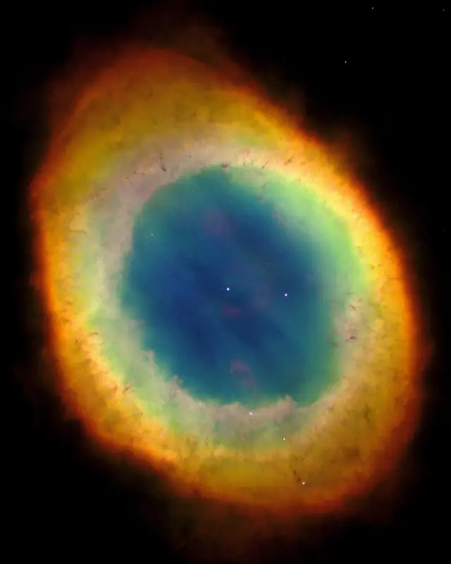 Hubble Space Telescope image of Ring Nebula, a planetary nebula in Lyra.