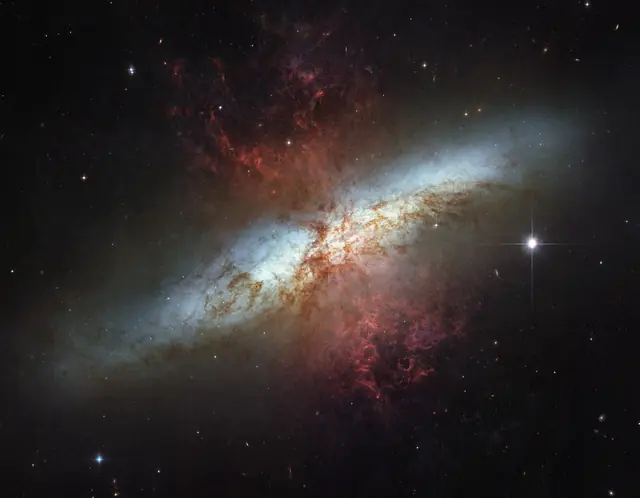 Hubble Space Telescope image of Cigar Galaxy, a spiral galaxy S? in Ursa Major.