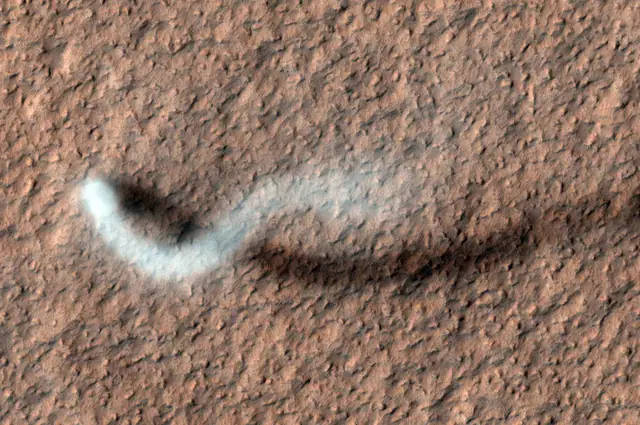 Photograph of Mars, a terrestrial planet.