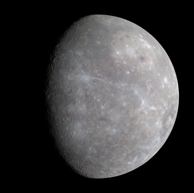 Photograph of Mercury, a terrestrial planet.