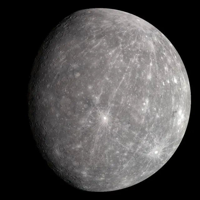 Photograph of Mercury, a terrestrial planet.