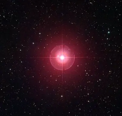 Photograph of Mira, an M5/6IIIe red giant in Cetus.