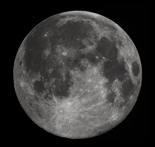 Photograph of the Moon, a moon of Earth.