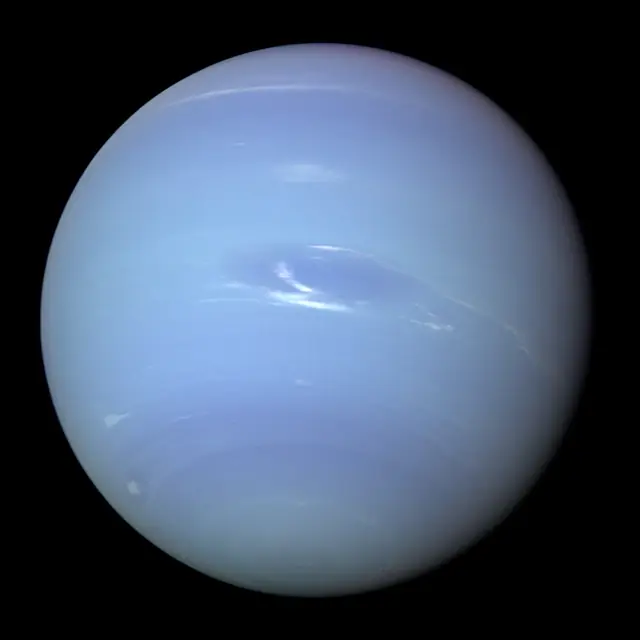 Voyager image of Neptune, an ice giant.