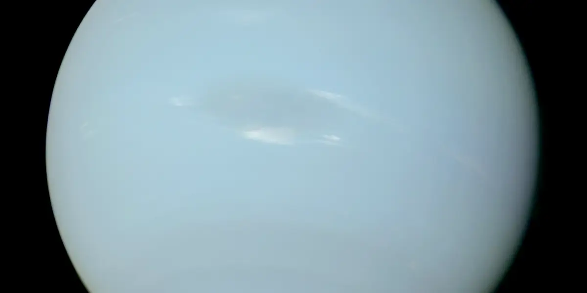 Voyager image of Neptune, an ice giant.