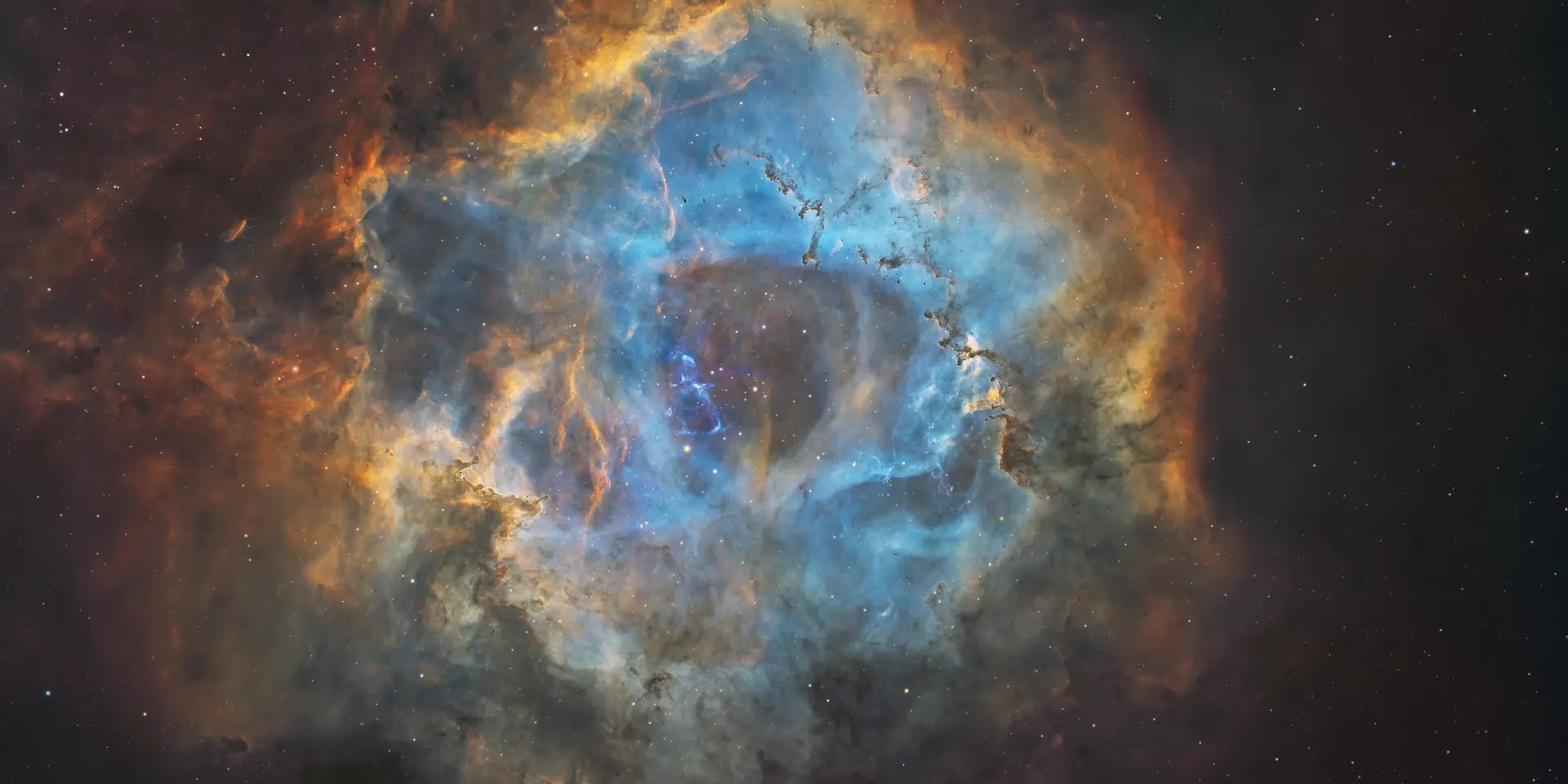 Photograph of Rosette A, a nebula in Monoceros.