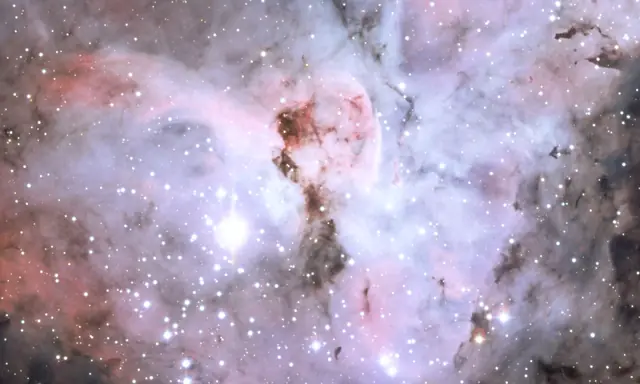 Photograph of Carina Nebula, an H II region in Carina.