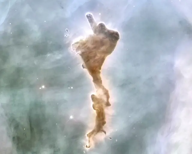 Hubble Space Telescope image of Carina Nebula, an H II region in Carina.