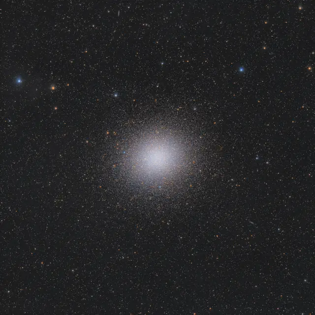 Photograph of Omega Centauri, a globular cluster in Centaurus.