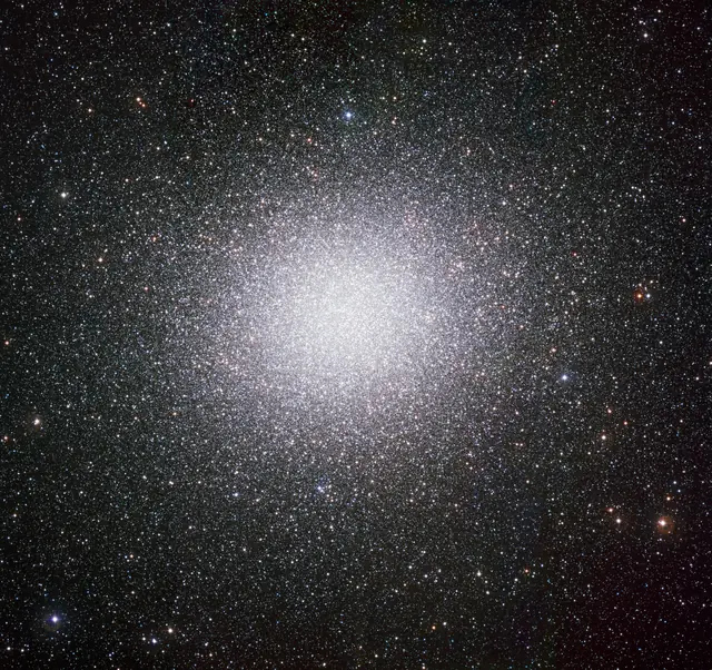 Photograph of Omega Centauri, a globular cluster in Centaurus.