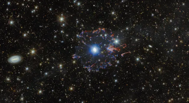 Hubble Space Telescope image of Cat's Eye Nebula, a planetary nebula in Draco.