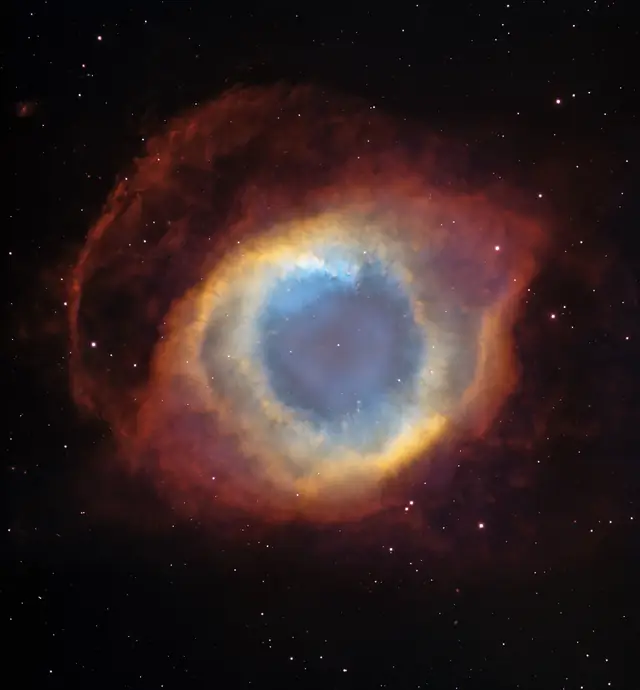 Hubble Space Telescope image of Helix Nebula, a planetary nebula in Aquarius.