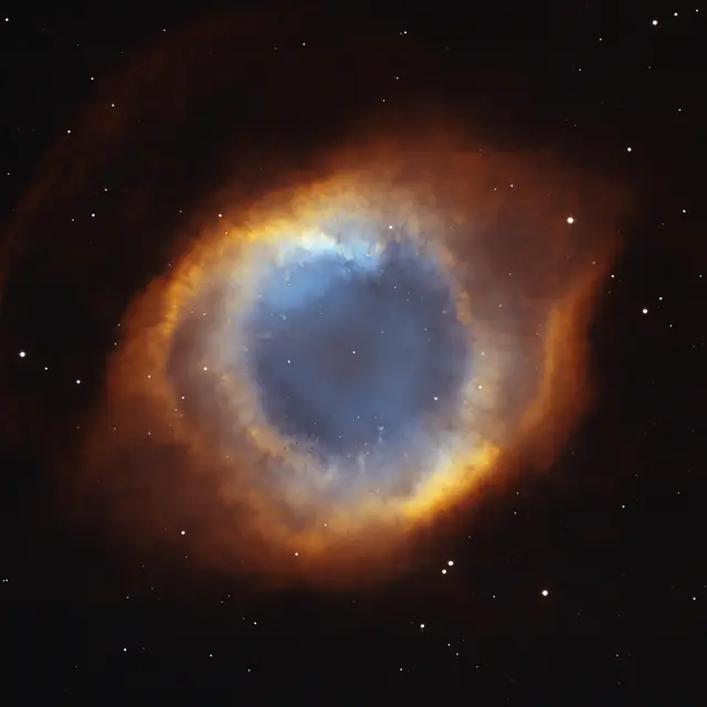 Hubble Space Telescope image of Helix Nebula, a planetary nebula in Aquarius.