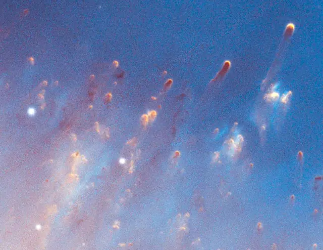 Hubble Space Telescope image of Helix Nebula, a planetary nebula in Aquarius.