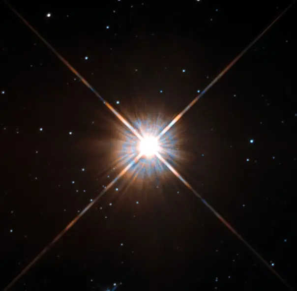 Hubble Space Telescope image of Proxima Centauri, an M5.5Ve red dwarf in Centaurus.