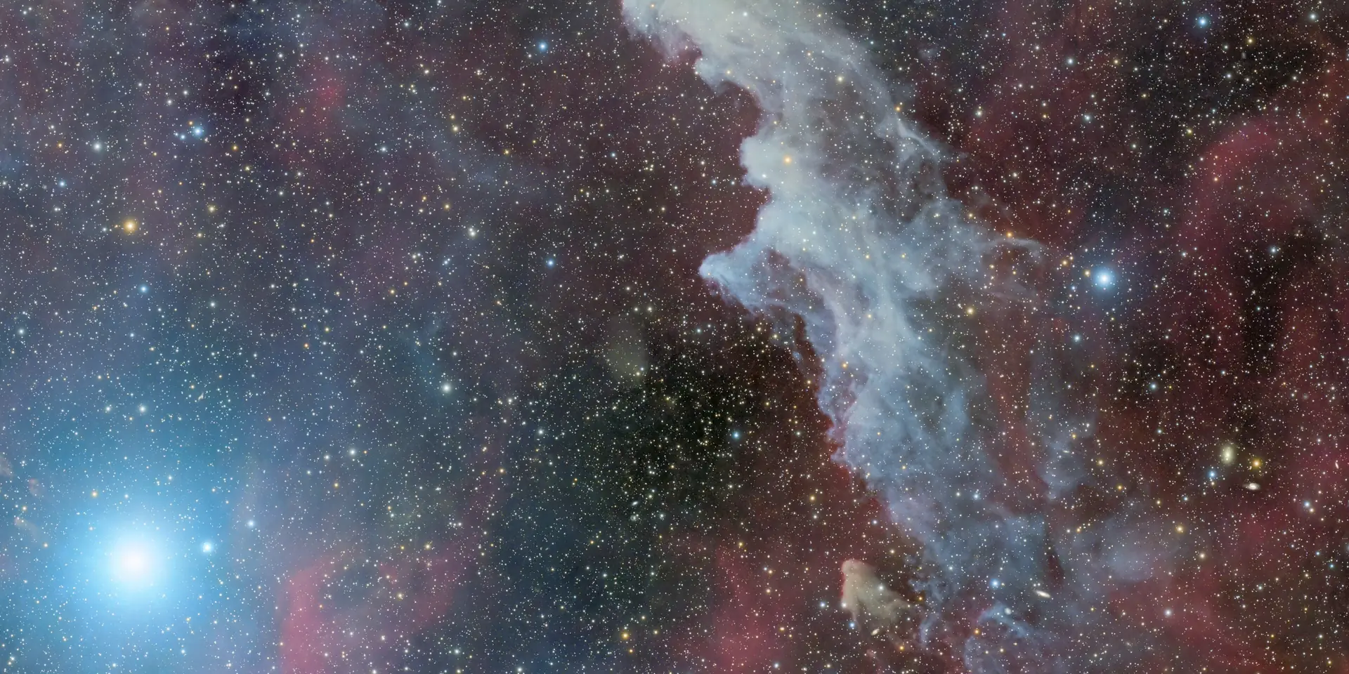 Photograph of Rigel, a B8Ia blue-white supergiant in Orion.