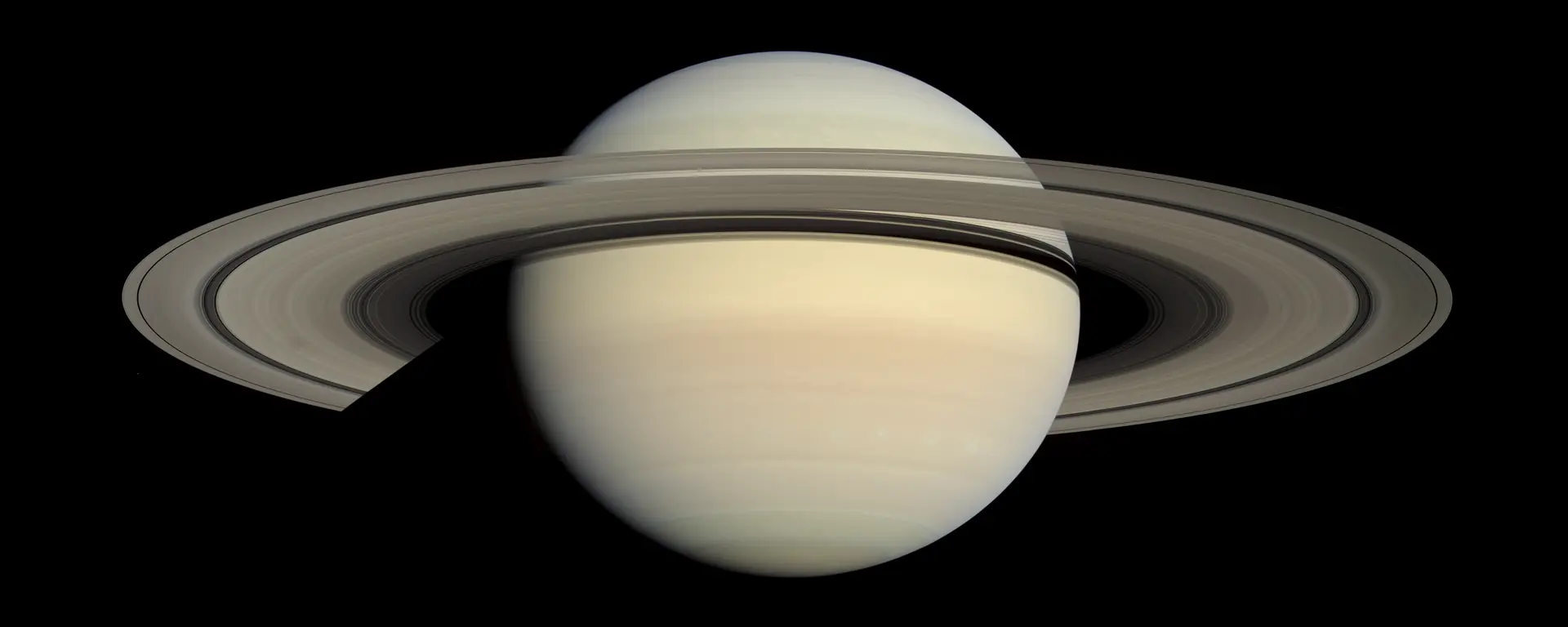Cassini image of Saturn, a gas giant.