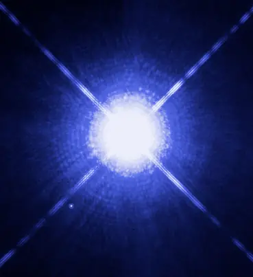 Hubble Space Telescope image of Sirius, an A0mA1Va white main-sequence star in Canis Major.