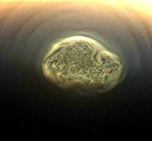 Photograph of Titan, a moon of Saturn.