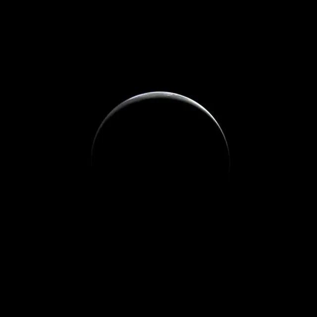 Voyager image of Triton, a moon of Neptune.